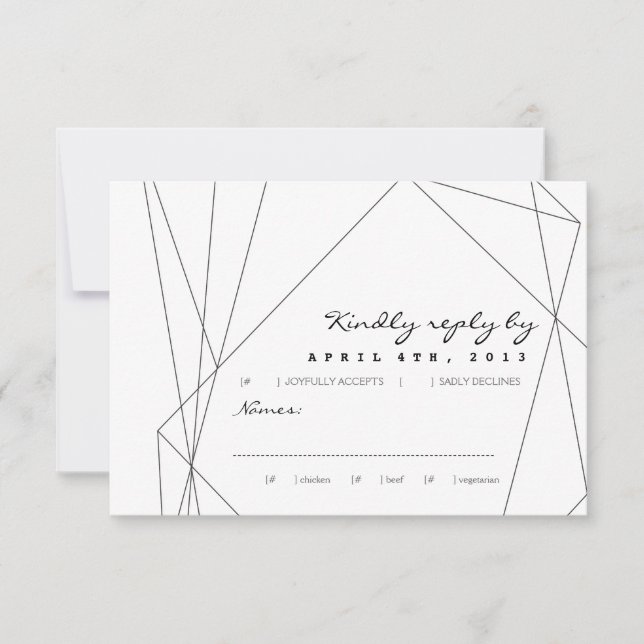 Geometric Gemstone RSVP Response Card (Front)