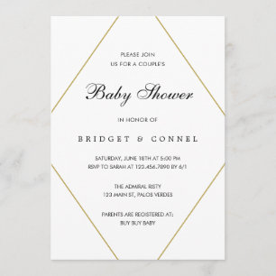 Geometric Gender Neutral Couples Baby Shower Invitation