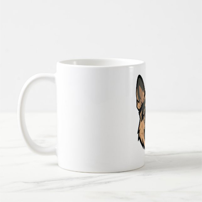 Geometric German Shepherd Modern Art Coffee Mug (Left)