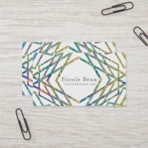 Geometric Glam Colours & Gold Custom Chic Modern Business Card