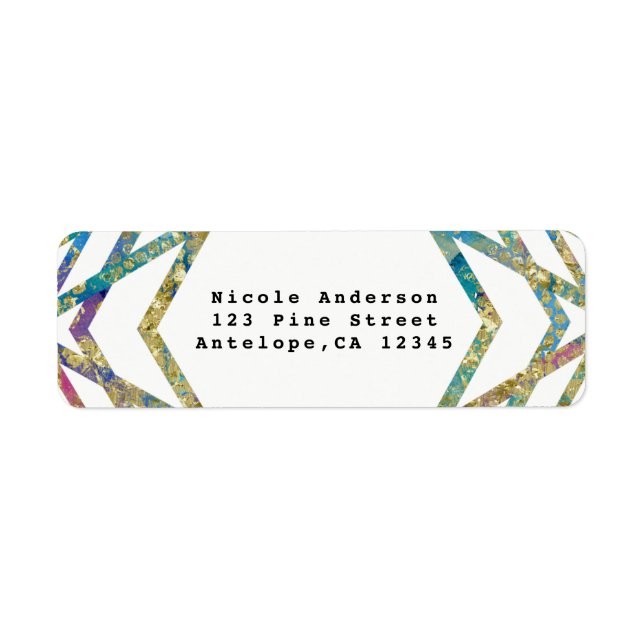 Geometric Glam Colours & Gold Party Invitation (Front)