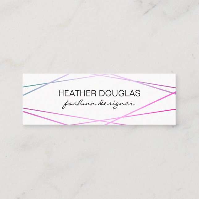Geometric Glamour Lux Mini Business Card (Front)