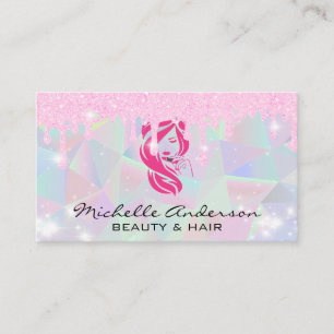 Geometric   Glitter Pixie Dust Drip   Sparkle Business Card