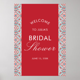 Geometric Glittering Metallic Luxury Bridal Shower Poster