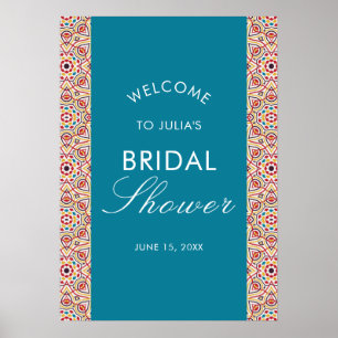 Geometric Glittering Metallic Luxury Bridal Shower Poster