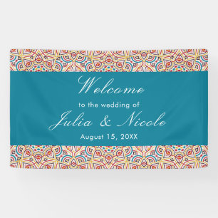 Geometric Glittering Metallic Luxury Wedding Banner