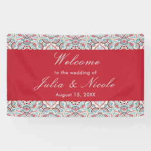 Geometric Glittering Metallic Luxury Wedding Banner