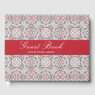Geometric Glittering Metallic Luxury Wedding Guest Book