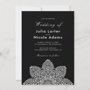 Geometric Glittering Metallic Luxury Wedding Invit Invitation
