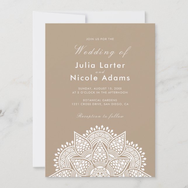 Geometric Glittering Metallic Luxury Wedding Invitation (Front)