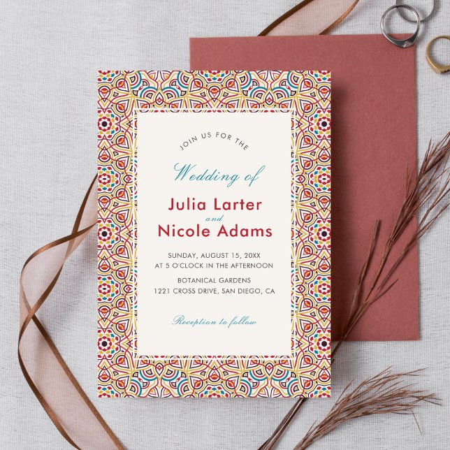 Geometric Glittering Metallic Luxury Wedding Invitation (Creator Uploaded)