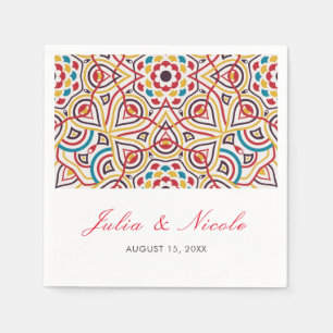 Geometric Glittering Metallic Luxury Wedding Napkin