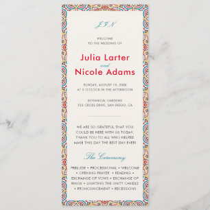 Geometric Glittering Metallic Luxury Wedding Programme