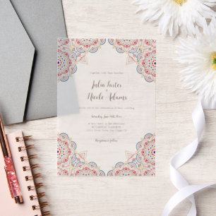 Geometric Glittering Metallic Luxury Wedding Vellum Invitations