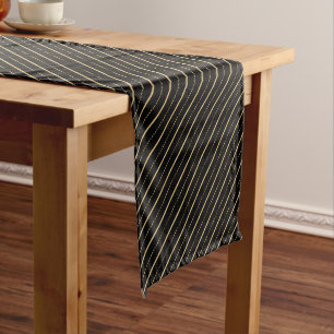 Geometric Glittering Stripes Short Table Runner