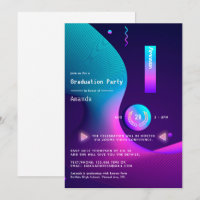 Geometric Glow Graduation Party Invitation