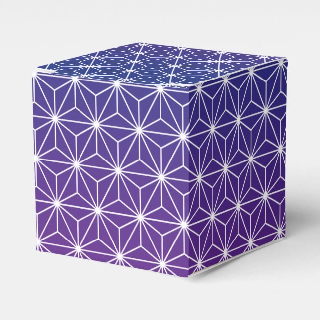 Geometric Glowing Stars Pattern Blue & Purple Favour Box (Front Side)