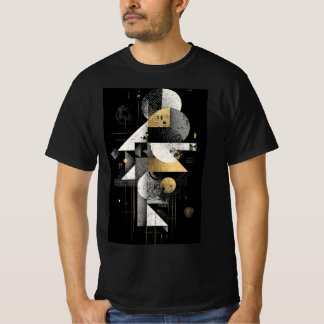 Geometric Gold Abstract Tee