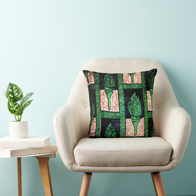 Geometric Gold and Green Pattern” Cushion (Creator Uploaded)