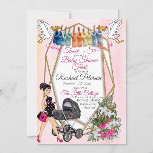 Geometric Gold Baby Shower Invitation (Front)