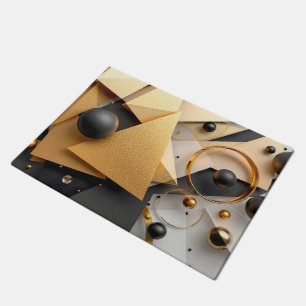 Geometric Gold & Black Elegance Doormat