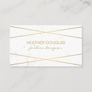 Geometric Gold Black Foil Shine / Speckled Business Card