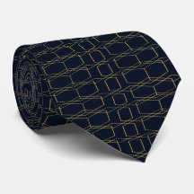 Geometric Gold Black Pattern Necktie