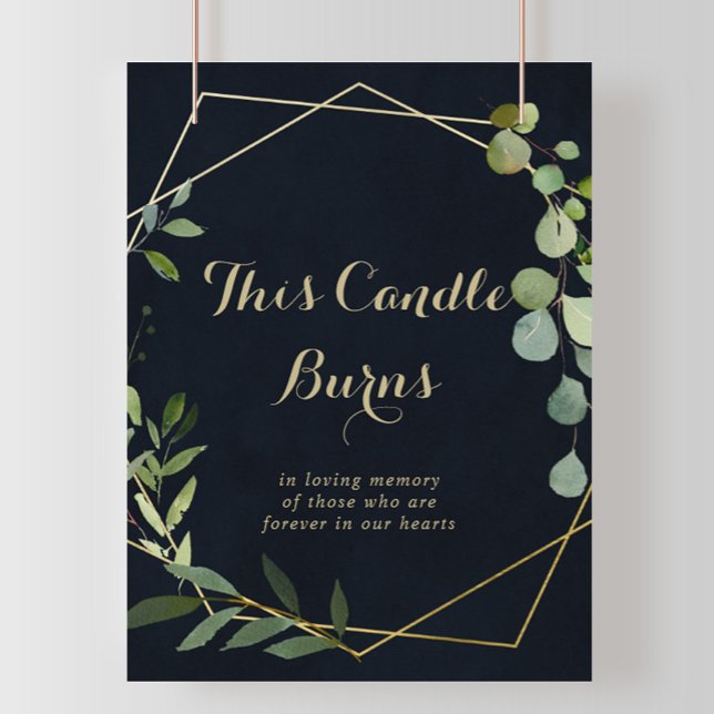 Geometric Gold Blue Green This Candle Burns Sign (Creator Uploaded)
