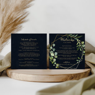 Geometric Gold Blue Green Wedding Welcome Letter