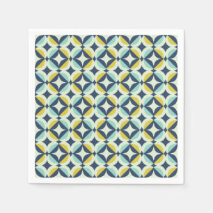 Geometric Gold & Blue Pattern Napkin