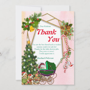 Geometric Gold Christmas Thank You Card