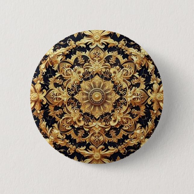 Geometric Gold design Button (Front)