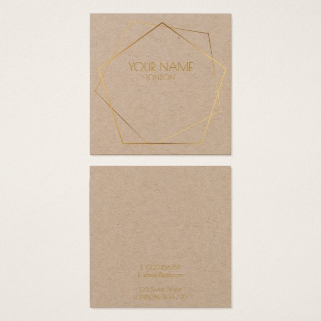 Geometric gold earring holder display card (Front & Back)