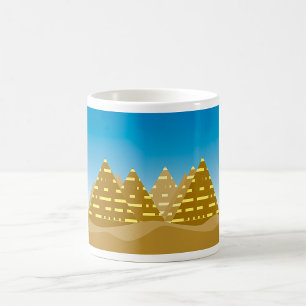 Geometric Gold Egyptian Pyramids Desert Landscape Coffee Mug