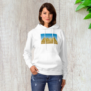 Geometric Gold Egyptian Pyramids Desert Landscape Hoodie
