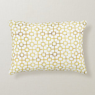 Geometric Gold Foil Cats Cradle Decorative Cushion