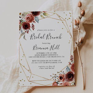 Geometric Gold Glitter Bridal Brunch Bridal Shower Invitation