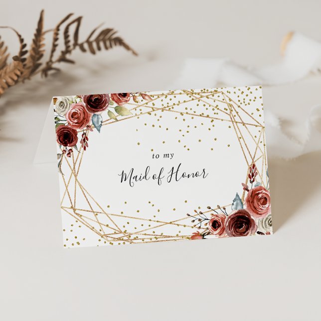 Geometric Gold Glitter Bridal Party Thank You Card (Creator Uploaded)