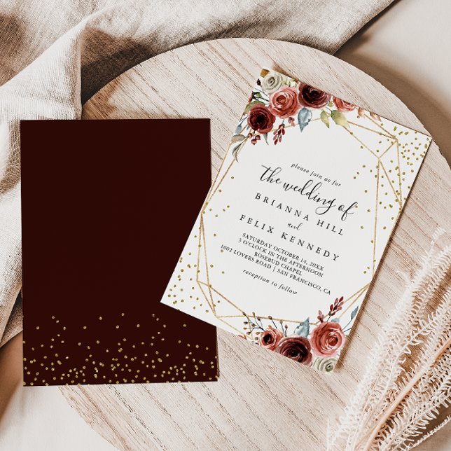 Geometric Gold Glitter Spring The Wedding Of Invitation (Creator Uploaded)