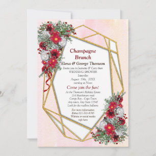 Geometric - Gold Glitter Wedding Shower Invitation