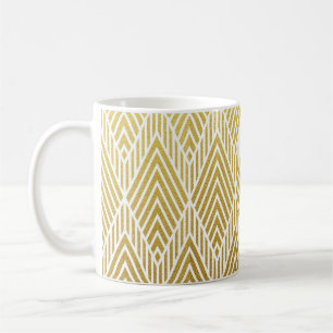 Geometric gold glittering seamless pattern coffee mug