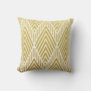 Geometric gold glittering seamless pattern cushion