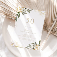 Geometric Gold Greenery Fall 50th Birthday Party  