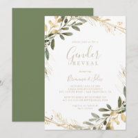 Geometric Gold Greenery Fall Gender Reveal Party  