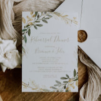 Geometric Gold Greenery Fall Rehearsal Dinner 
