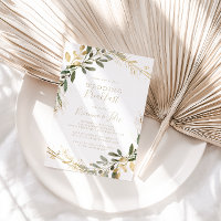 Geometric Gold Greenery Fall Wedding Breakfast 