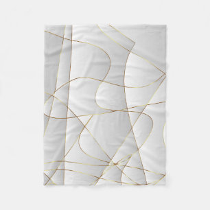 Geometric Gold Lines Fleece Blanket