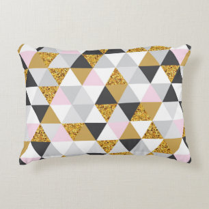 Geometric gold marble seamless pattern decorative cushion