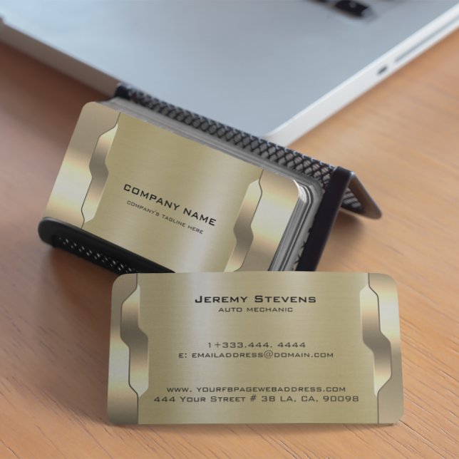 Geometric Gold Metallic Texture Business Card (Creator Uploaded)