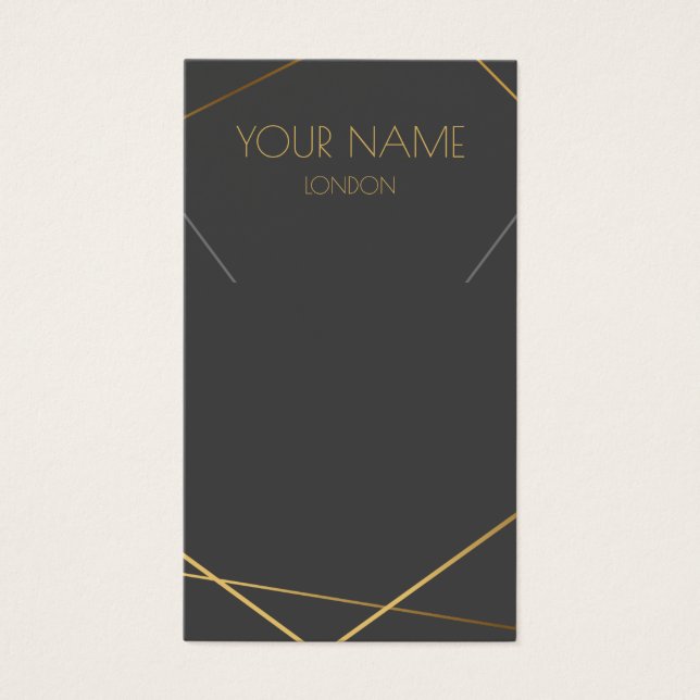 Geometric gold necklace or bracelet display card (Front)